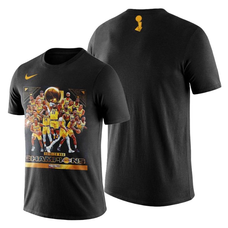 Men's Los Angeles Lakers NBA 2020 Big Trophies Finals Champions Black Basketball T-Shirt FLT2183UQ